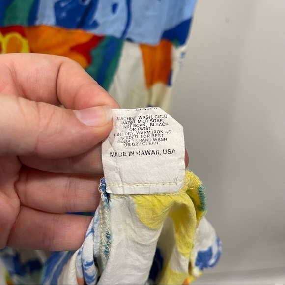 Jams World Bright Pattern W339 Asymmetric Hem Tank Dress Size XL Made In Hawaii - Picture 10 of 10